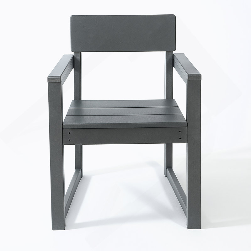 Fauteuils d'extérieur et de jardin en PEHD gris avec design et dossier modernistes pour des sièges durables et écologiques