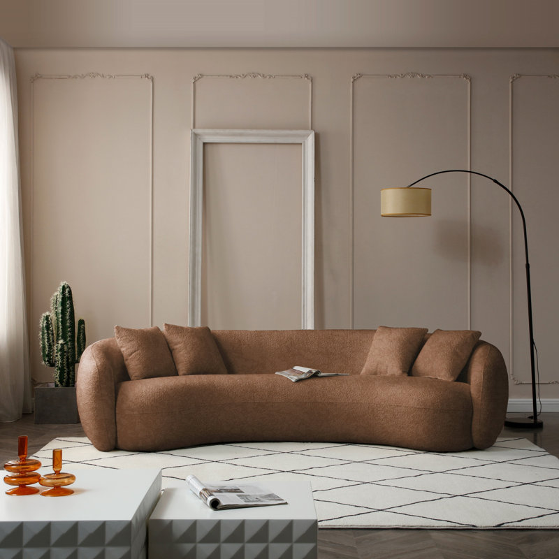 Canapé modulaire 102 pouces 5 places Boucle, Brun