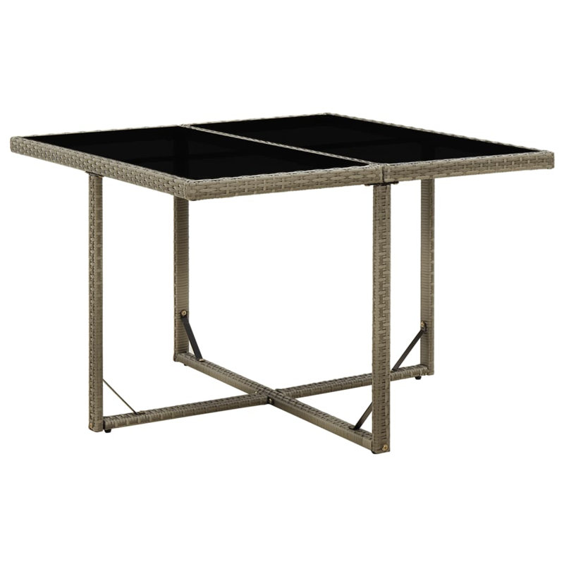 Elyah Rectangular Metal Outdoor Dining Table , 109cm cm W 107cm cm D, Grey