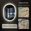 Élégant miroir de meuble-lavabo ovale à DEL: illuminez votre espace avec un éclairage à intensité variable antibuée