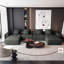 Canapé modulaire surdimensionné Modern, tissu chenille étincelant, coussin moelleux avec 8 coussins, sans assemblage requis, noir-128326800