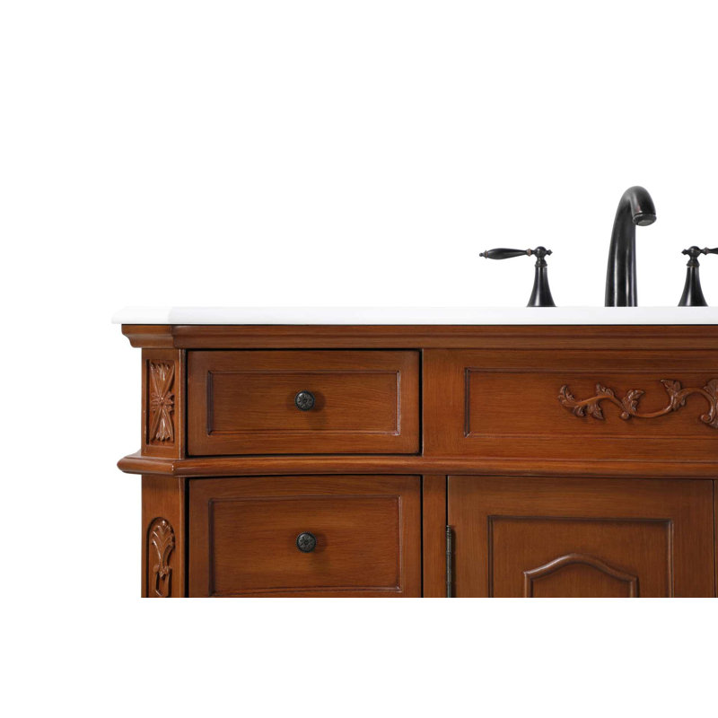 Meuble-lavabo double 84 po en teck, Teck