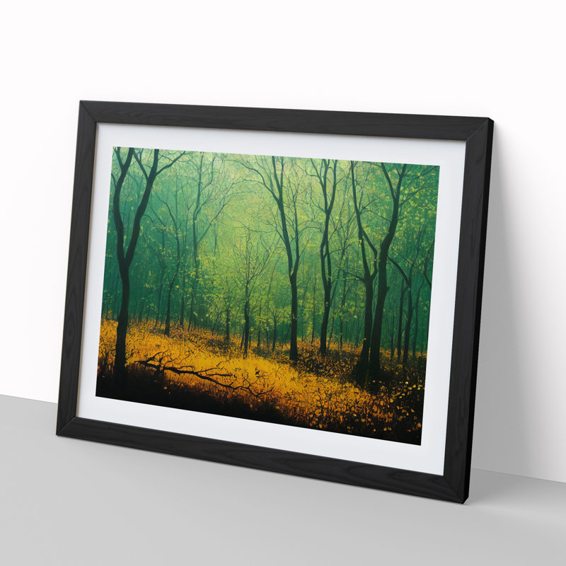 Sweet Spring Forest - Single Picture Frame Print, Black, 34cm H x 46cm W x 2cm D