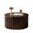 Handcrafted Round Lift Coffee Table, Solid Structure, Hidden Storage Inside, 27.66-inch Depth, For Relaxing At Home Table With And Relief Pattern, Tabletop, Storage, Width, Dining