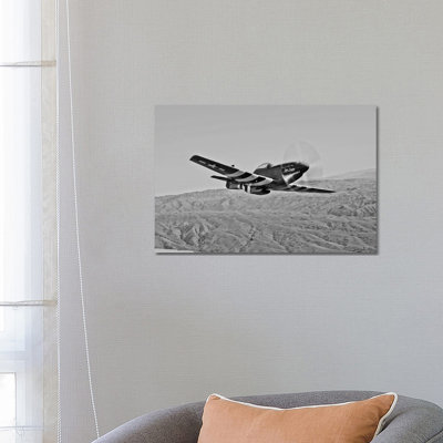 A P-51D Mustang In Flight Over Hollister, California by Scott Germain - Wrapped Canvas Print