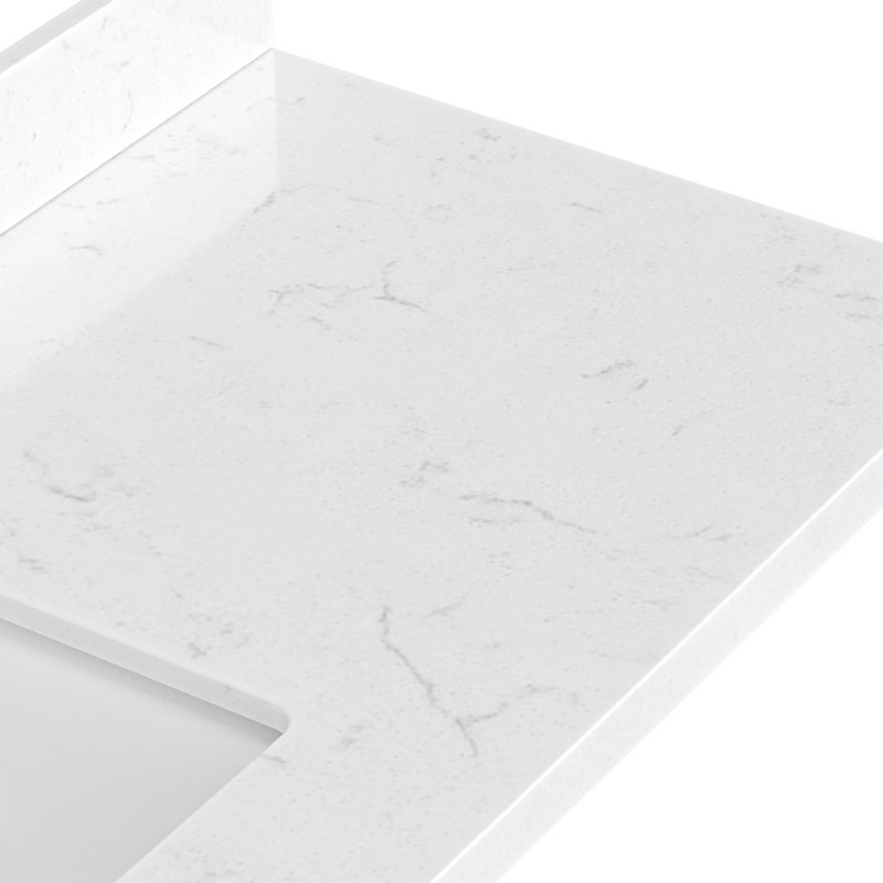 ARIEL Monroe 48 Single Sink Bathroom Vanity with Carrara Quartz Top, Oak, 66" - 67", Carrara White Quartz