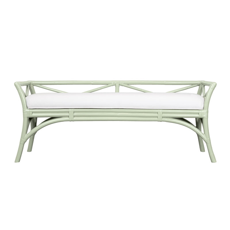 Wicker Bench, Celery Green