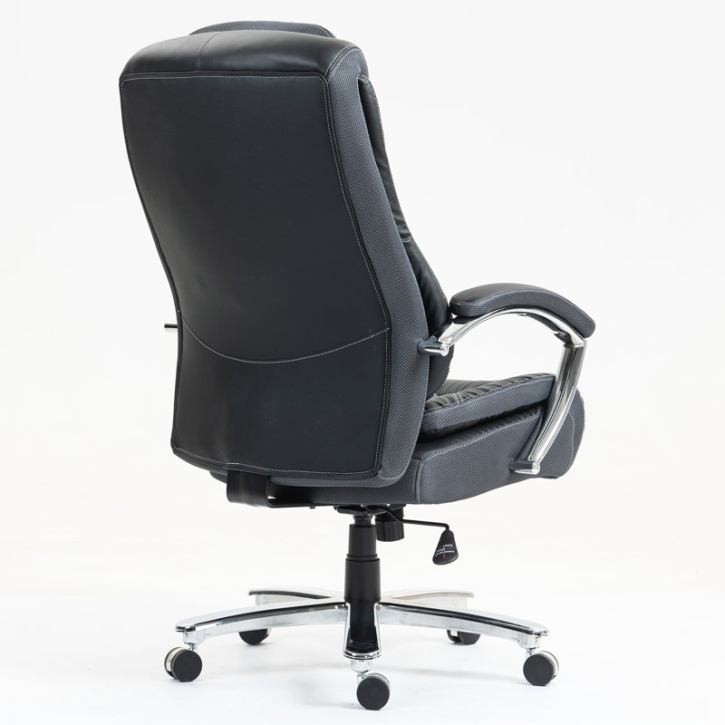 Chaise de bureau haute hauteur réglable avec système de soutien de la colonne vertébrale ergonomique, revêtement doux, limite de poids de 300 lb, base en acier, roulettes qui ne se rayent pas, hauteur d'apparence moderne, pour lombaire