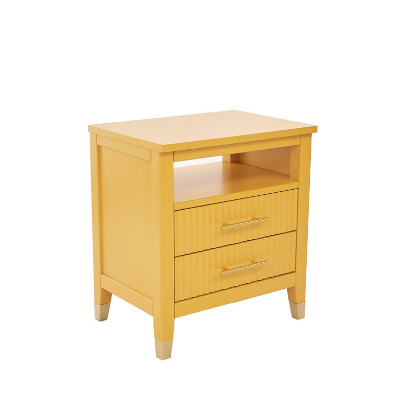 Ambyr 50 cm W Bedside Table, Yellow