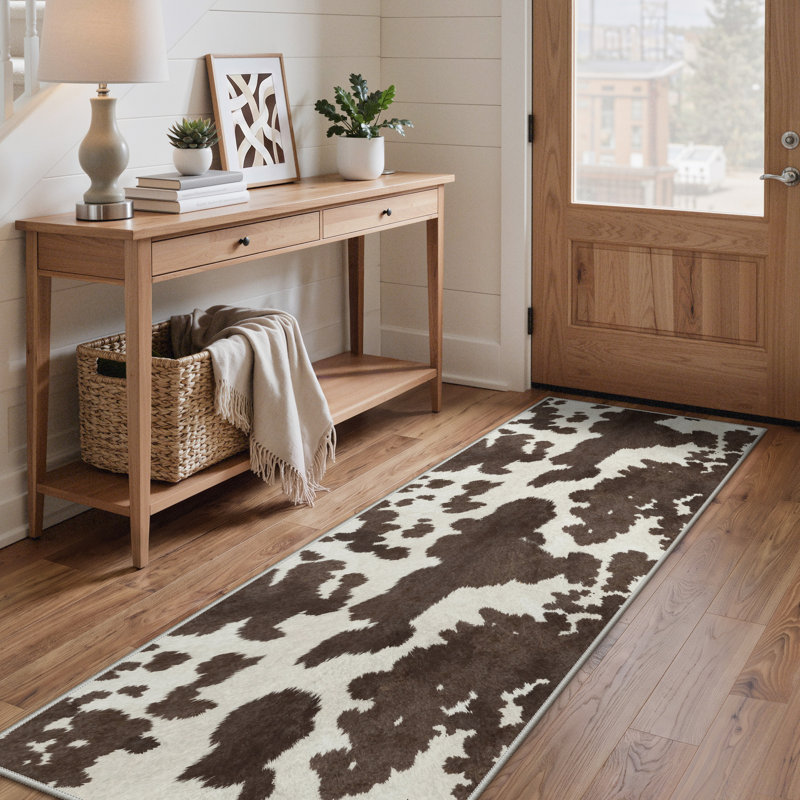 Tapis antidérapant beige / brun Aura, Tapis de couloir 2 pi 3 po x 6 pi