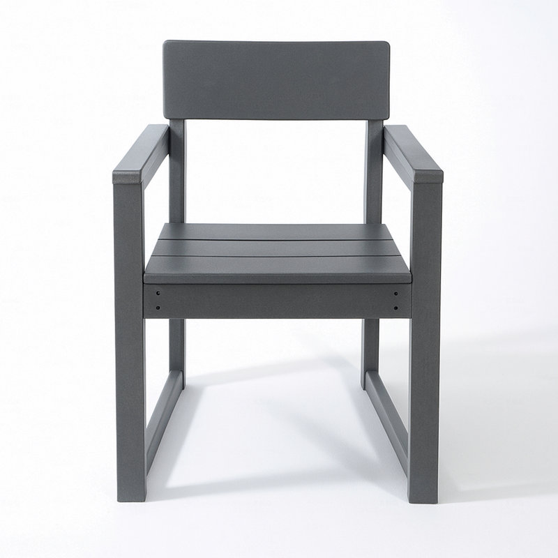 Fauteuil de jardin d'extérieur, design moderniste avec dossier, Gris clair