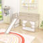 Lit mezzanine simple bas avec tablettes, escaliers, glissade et lumières DEL-1101880233