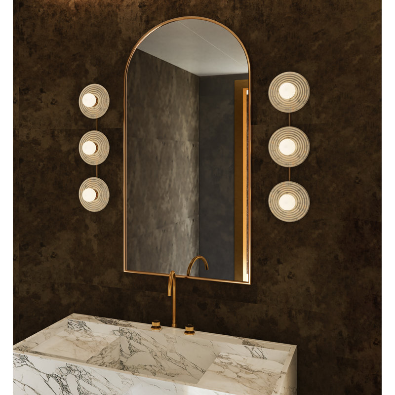 Dahlia 22" Brass and Alabaster 3-Light Vanity Fixture