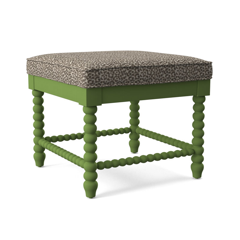 Lind Island Upholstered Bench, Stone Crypton Performance, Honey Finish
