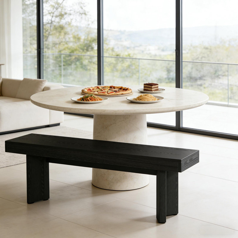 Triangular Foot Design Kitchen Table Bench,Entryway Shoe Storage, Black