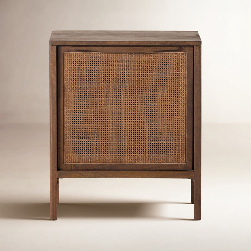 Nellie Cane Nightstand, Right, Brown