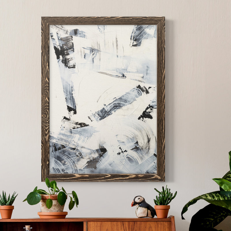 «Fractured Ice II», peinture sur toile encadrée, H 20 po x l 17 po x P 1 po, Noyer