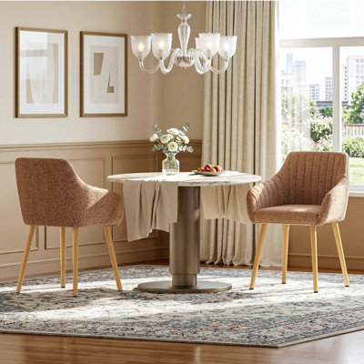 49.5cm H Upholstered Dining Chairs With Wooden Legs