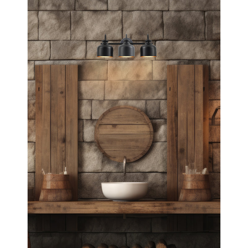 Meuble-lavabo 3 lumières Wrigley - noir mat