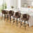 Modern Swivel Upholstered Counter Stool with Durable Metal Frame-338239150