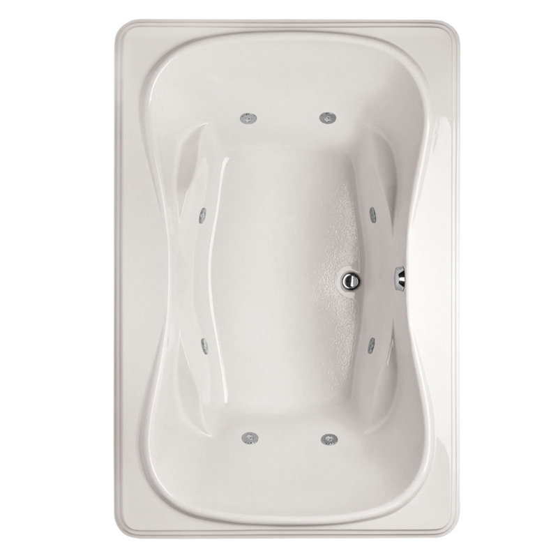 Jennifer 72'' x 48'' Acrylic Bathtub, White, Polished Chrome