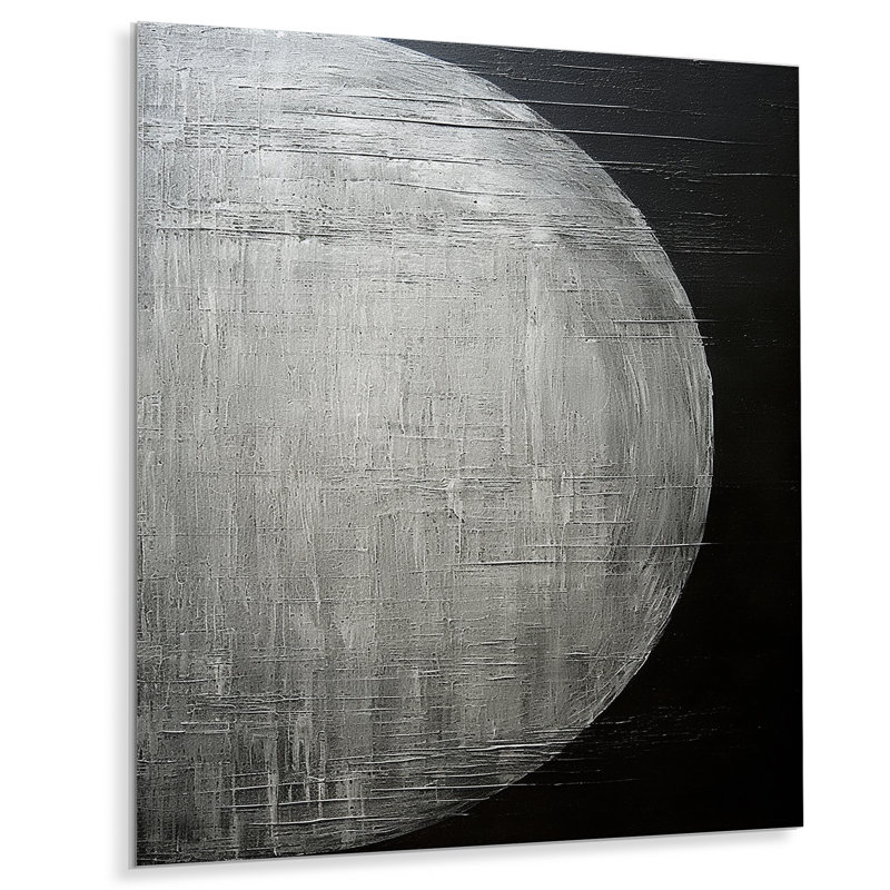 «Black Silver Moon Solitude» sur métal, H 32 po x l 16 po x P 1 po
