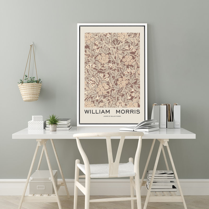 «Classic Artwork», reproduction d'art sur toile, motif floral par Jasmine, par William Morris, H 24 po x l 16 po, Blanc