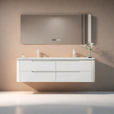 Armoire de salle de bain simple à double vasque de style moderne