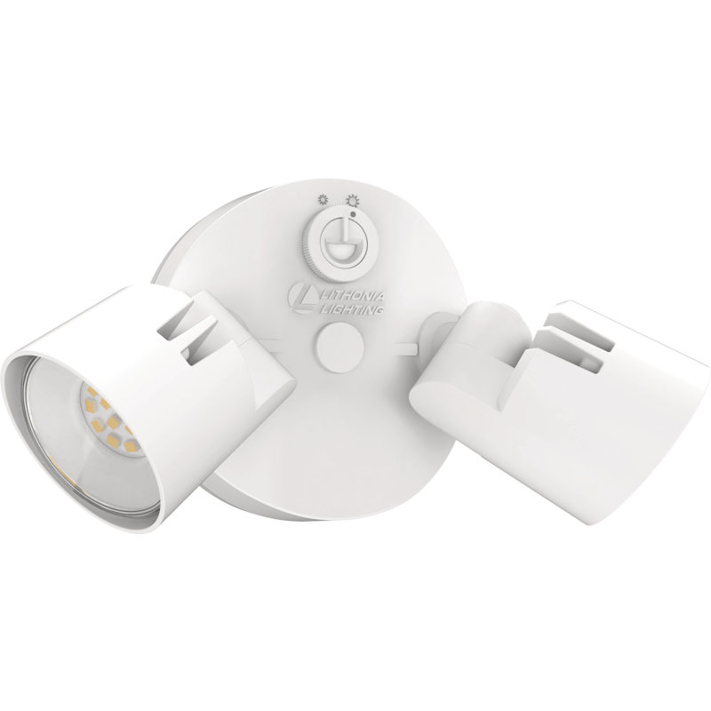 White Dual Head LED Outdoor Security Flood Light