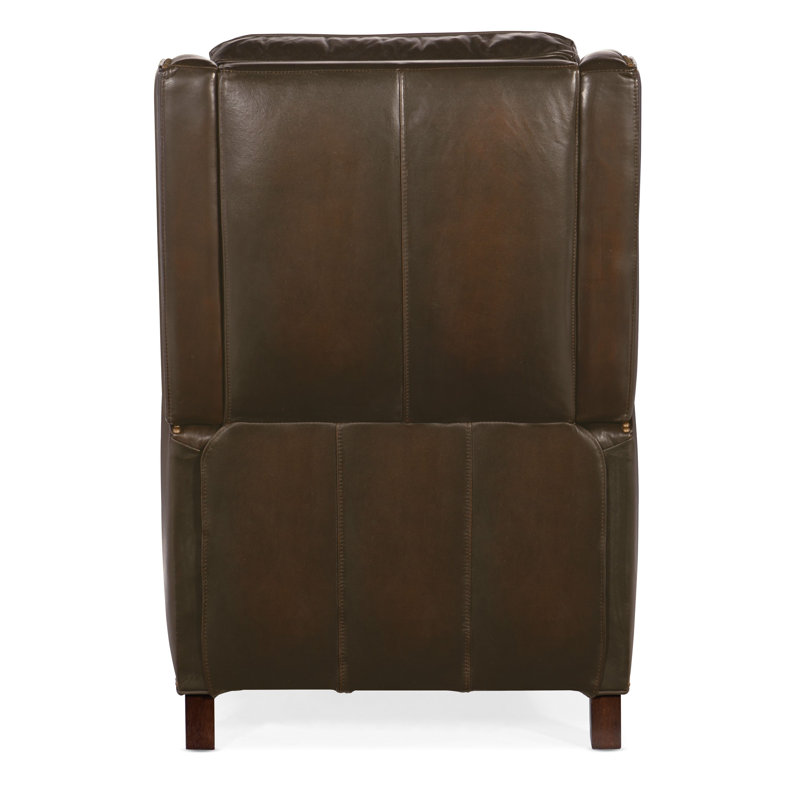 Elicce Leather Power Recliner, Brown Genuine Leather, Manual