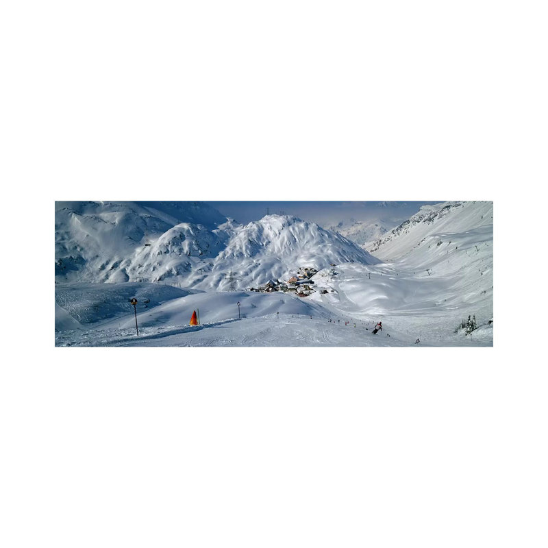 Rear View Of A Person Skiing In Snow, St. Christoph, Austria by Panoramic Images - Wrapped Canvas Panoramic Print