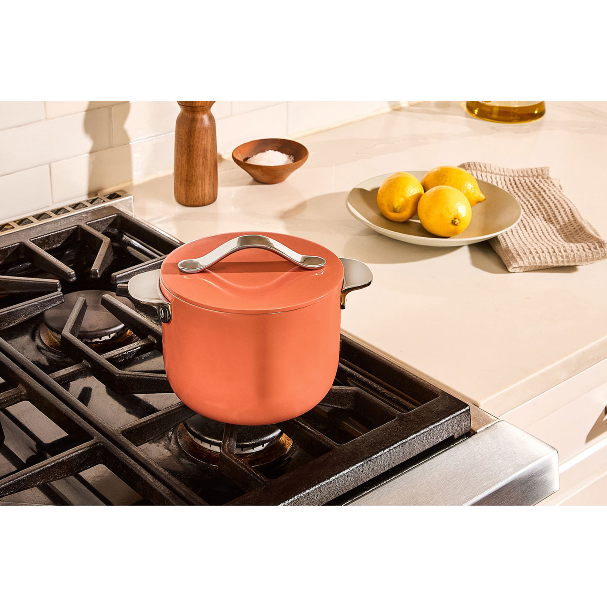 Caraway Nonstick Ceramic Petite Cooker W/ Lid, 2 quarts, Perracotta