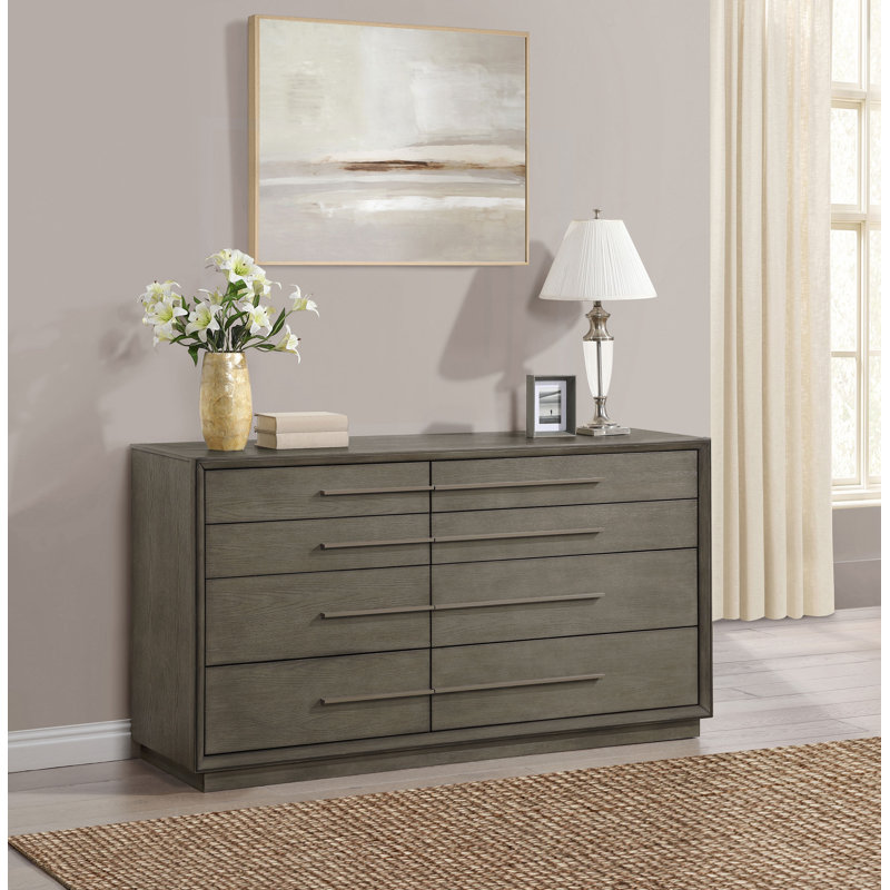Carlwirt 8-drawer Dresser Taupe Oak, Brown