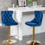 Réglable, de 2 - Velours bleu de style moderne, dossier, hauteur du siège 25 33 po pour tabourets de pub et de cuisine, pouce, avec îlot arrière-132995316-132995317