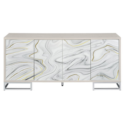 Elegant Console Cabinet With Paint And , 4 Compartment Storage, 65 In. Wide & Trim - Space Enhancer