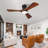 Flush Mount Ceiling Fan With Light: Dimmable LED (3 Colors), Indoor/Outdoor Reversible DC Motor, 3 Solid Wood Blades For Bedroom, Patio.