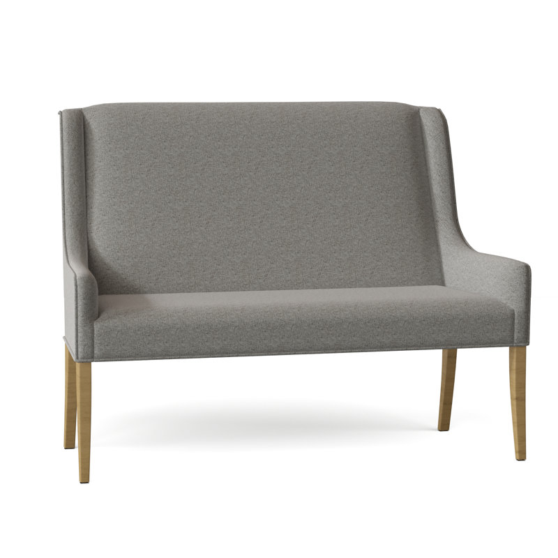 Dora 55.5" Recessed Arm Settee, Charcoal, 9930 Driftwood