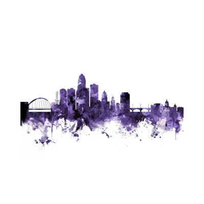 Des Moines, Iowa Skyline by Michael Tompsett - 1 Piece Wrapped Canvas Wall Art