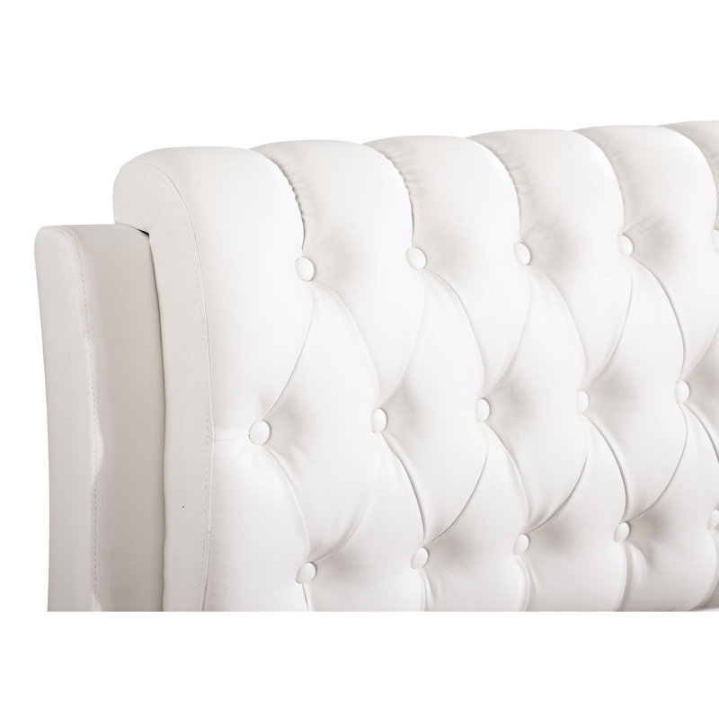 Lit simple blanc avec une apparence moderne et élégante - H 48 po x l 41 po x P 83 po, construction, assemblage requis contemporain pour une finition de sommeil confortable,