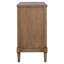 Commode d'appoint classique en forme de canne tissée avec poignées en métal