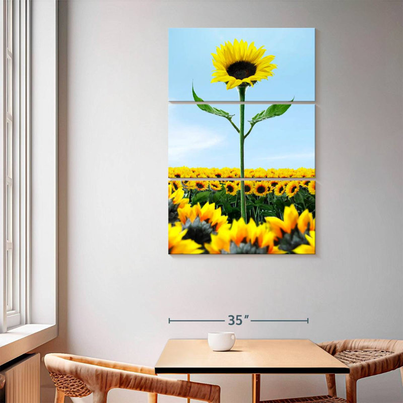 Tournesol au-dessus des tournesols, H 65 po x l 42 po