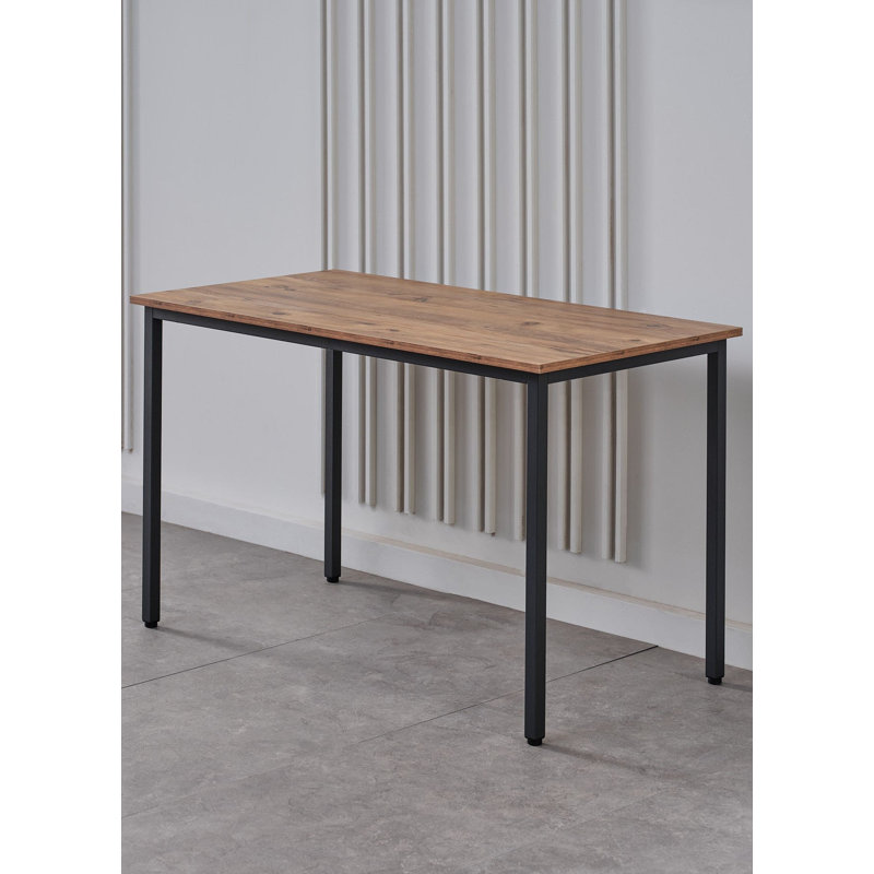 Bureau d'ordinateur PERAStudy, bureau d'écriture, table de salle à manger, rustique et anthracite, structure en métal, 4 pieds en métal
