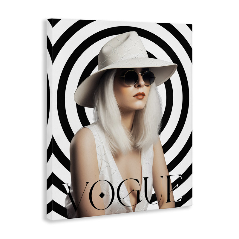 «Mod Girl Portrait», art mural sur toile par Ziwei Li, H 30 po x l 24 po