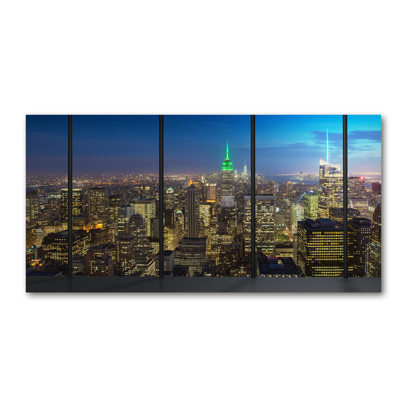 New York By Night - No Frame Print on Canvas