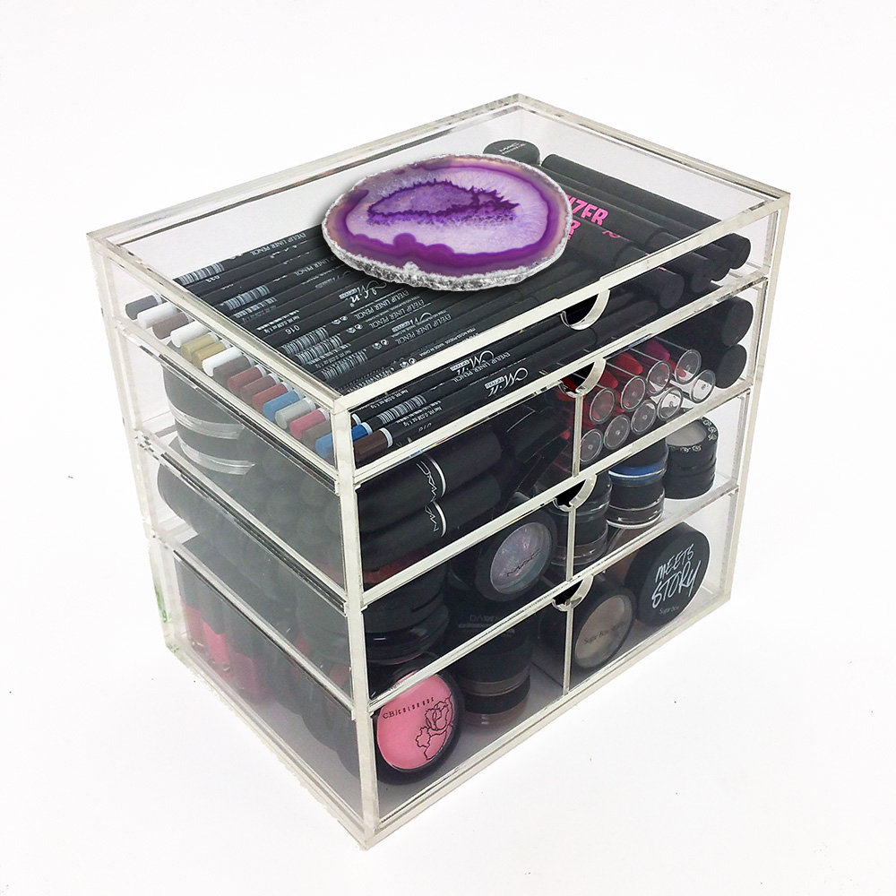 4 Tier NYC Cosmetic/Makeup Organizer with Agate Slab Vandue Corporation 