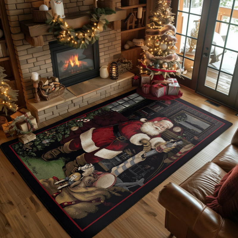 Norsworthy Santa's Visit Area Rug, Rectangle 2'8" x 3'10"