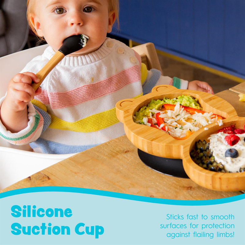 Tiny Dining - Penguin Bamboo Suction Plate, Beige