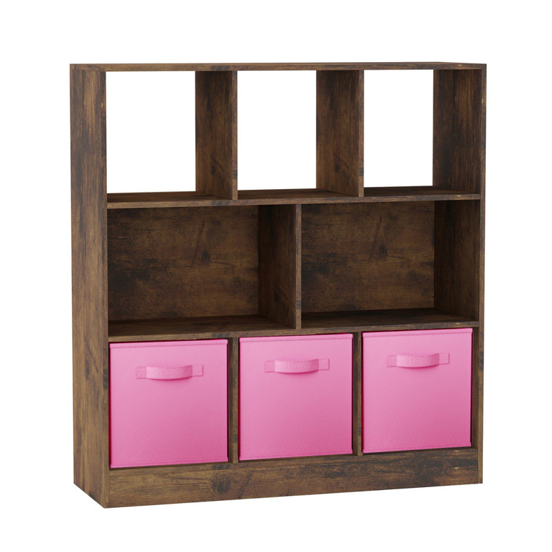 95.3cm H x 88.8cm W Cube Bookcase, Light Pink