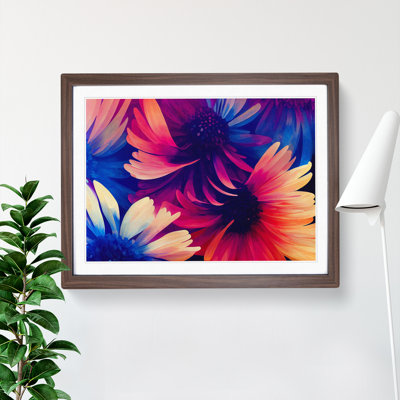 Dazzling Chrysanthemum Flowers Abstract - Framed Print
