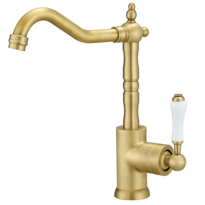 Single-Handle Kitchen Faucet Vessel Sink Faucet 360° Swivel One Hole Farmhouse Lavatory Vanity Faucet